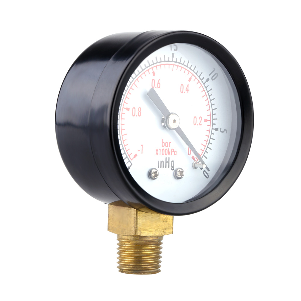 0~ 30inHg 0~ 1bar 50mm 1 4 BSPT Mini Dial Pressure Gauge Meter Vacuum Manometer Double Scale