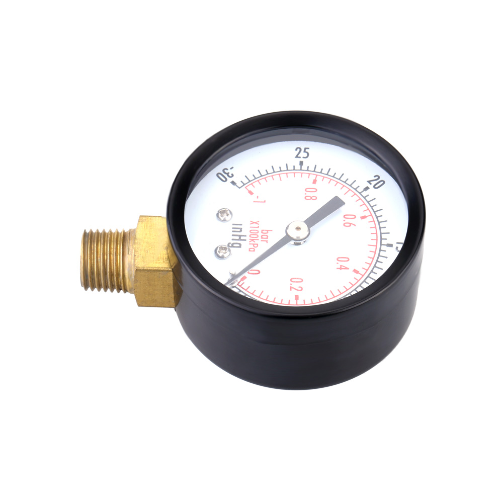 0~ 30inHg 0~ 1bar 50mm 1 4 BSPT Mini Dial Pressure Gauge Meter Vacuum Manometer Double Scale