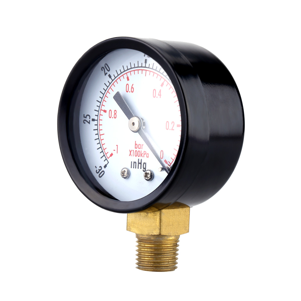 0~ 30inHg 0~ 1bar 50mm 1 4 BSPT Mini Dial Pressure Gauge Meter Vacuum Manometer Double Scale