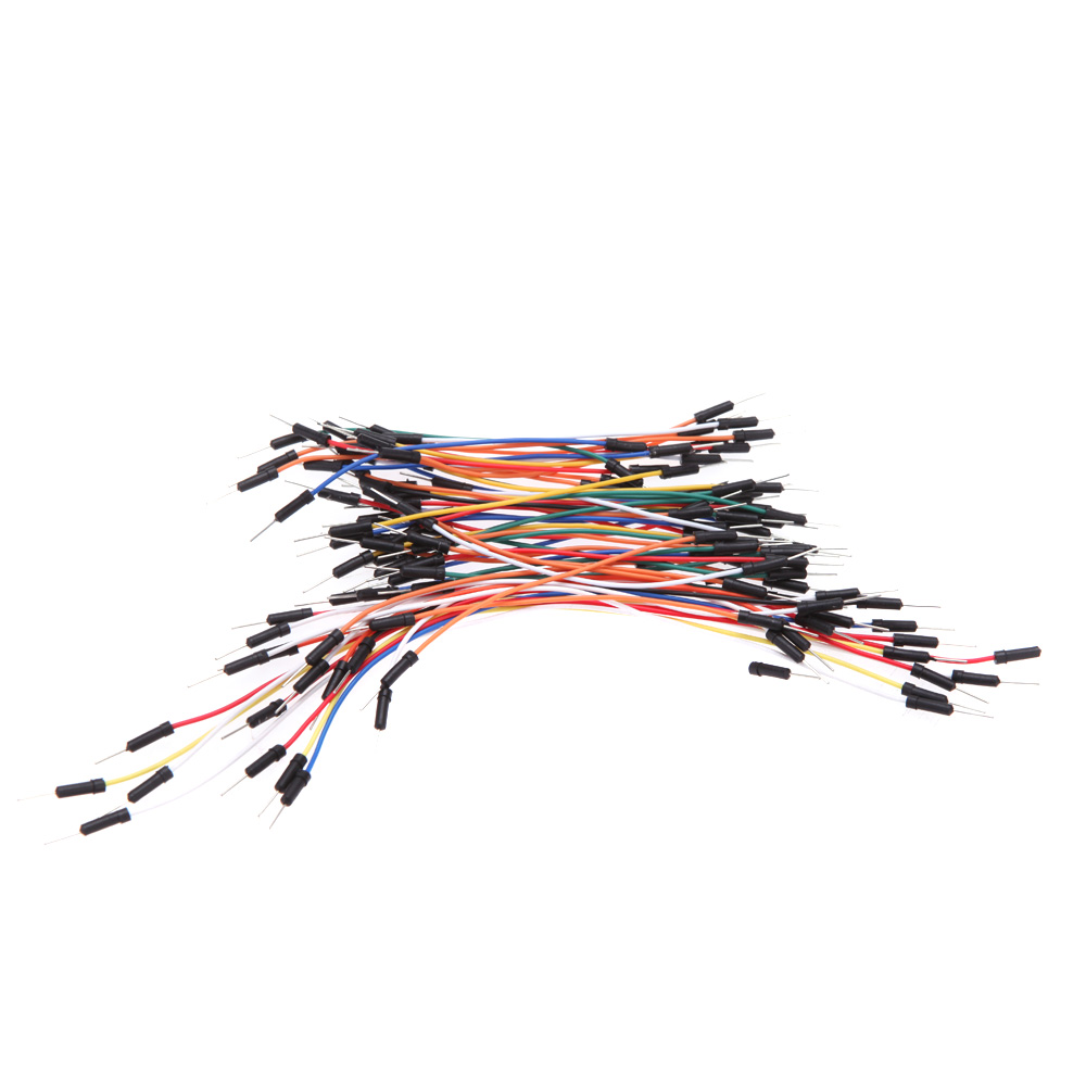 65pcs PCB Breadboard Plug Wires Bread Board Solderless Cable Tie Line Jump Jumper Line