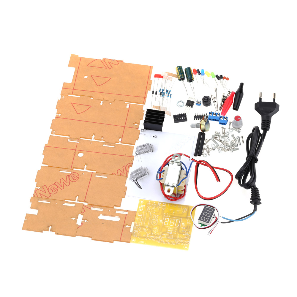 EU US Regulated Power Supply LM317 1.25V 12V Continuously Adjustable Regulated Voltage Power Supply DIY Kit