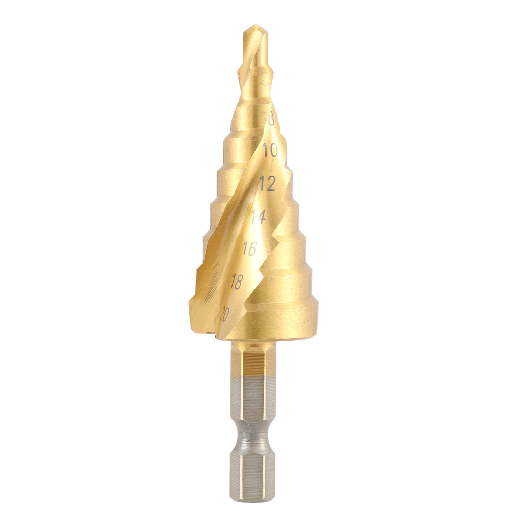 3 Pcs set of drills HSS Titanium Coated Spiral Grooved Step Drill Bits Pagoda wood tool hand drill bits foret metaux