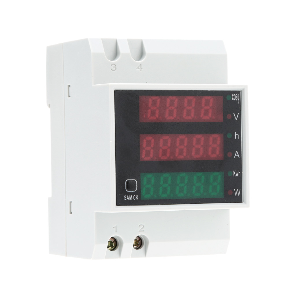 AC80 300V 100A Multi functional Voltmeter Ammeter Digital Din Rail Current voltimetro Power diagnostic tool digital amperimetro