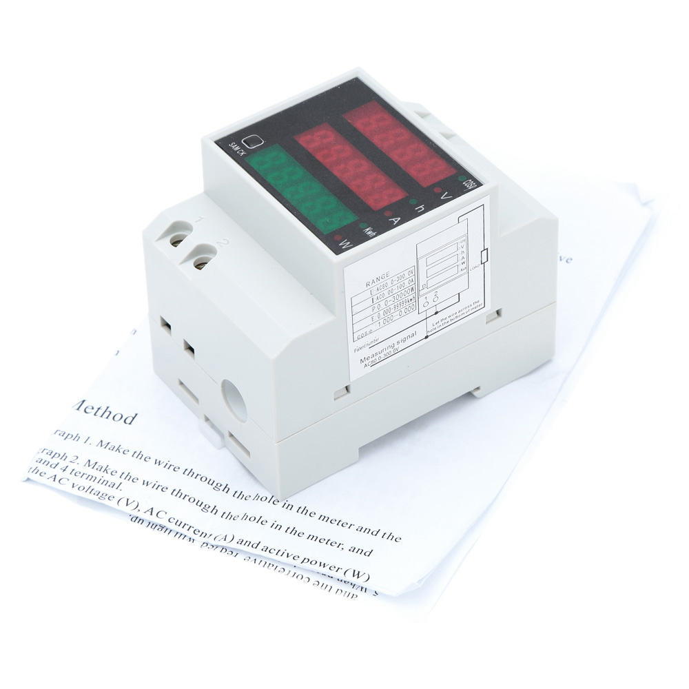 AC80 300V 100A Multi functional Voltmeter Ammeter Digital Din Rail Current voltimetro Power diagnostic tool digital amperimetro