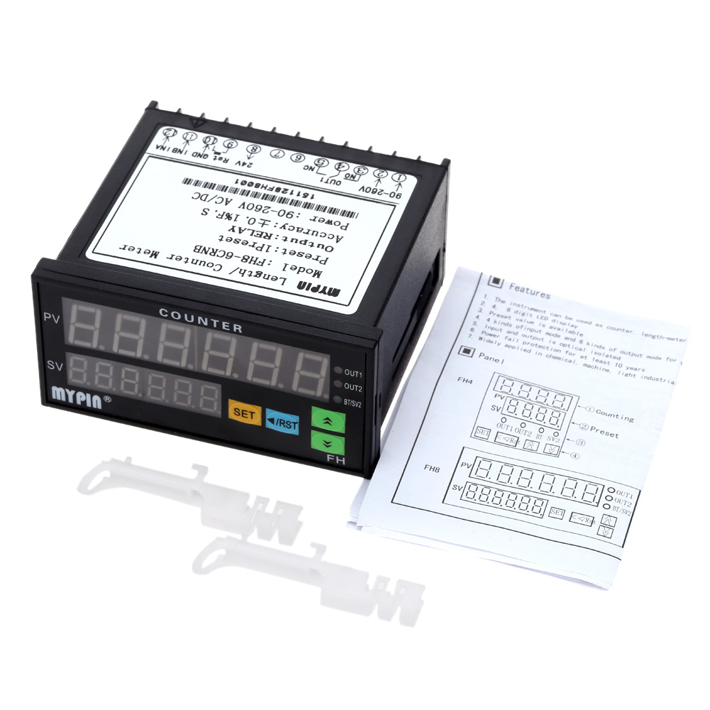 Digital Counter Mini Length Batch Meter 1 Preset Relay Output Count Meter Practical Length Meter 90 260V AC DC The Hours Machine