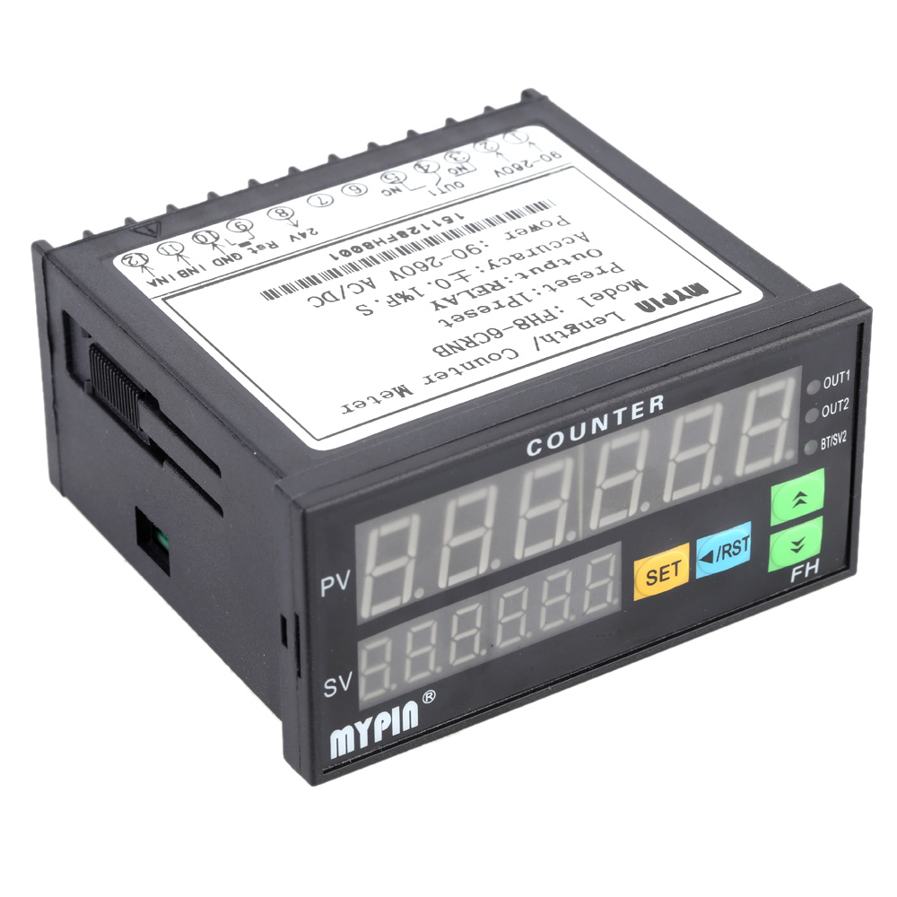 Digital Counter Mini Length Batch Meter 1 Preset Relay Output Count Meter Practical Length Meter 90 260V AC DC The Hours Machine