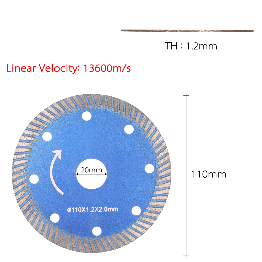 110x1.2x20mm Diamond Cutting Disc Saw Blade Continuous Turbo Rotary Tools mini Circular Saw Blades Cutting Discs Mandrel Cutoff