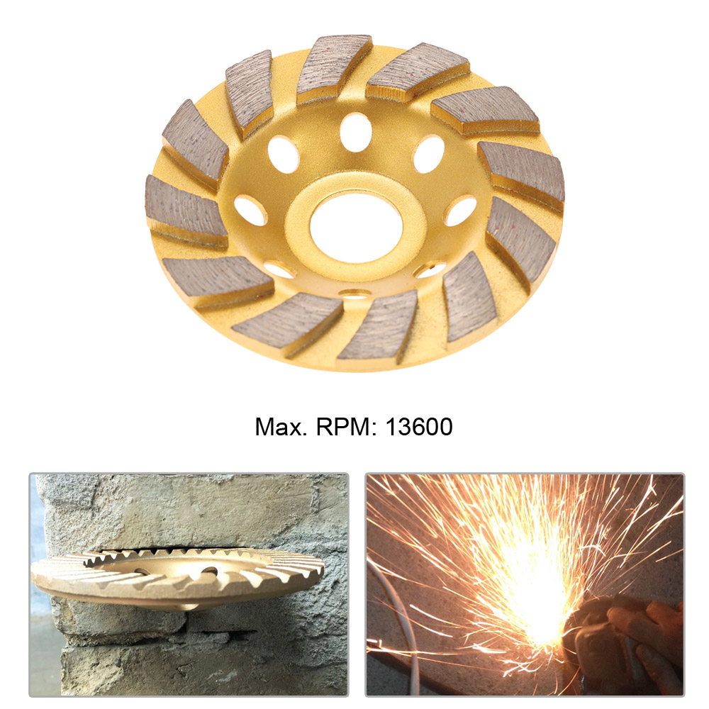 100mm 4 Diamond Segment Grinding Wheel Disc Bowl Shape Grinder Cup Concrete Granite Masonry Stone Ceramics Terrazzo Marble