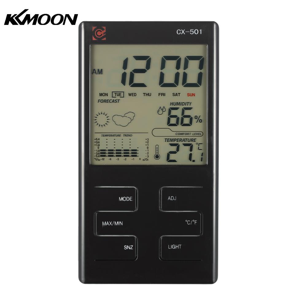 Indoor LCD Digital Temperature Humidity Meter Clock Thermometer Hygrometer Temperature Trend Comfort Level Alarm Hourly