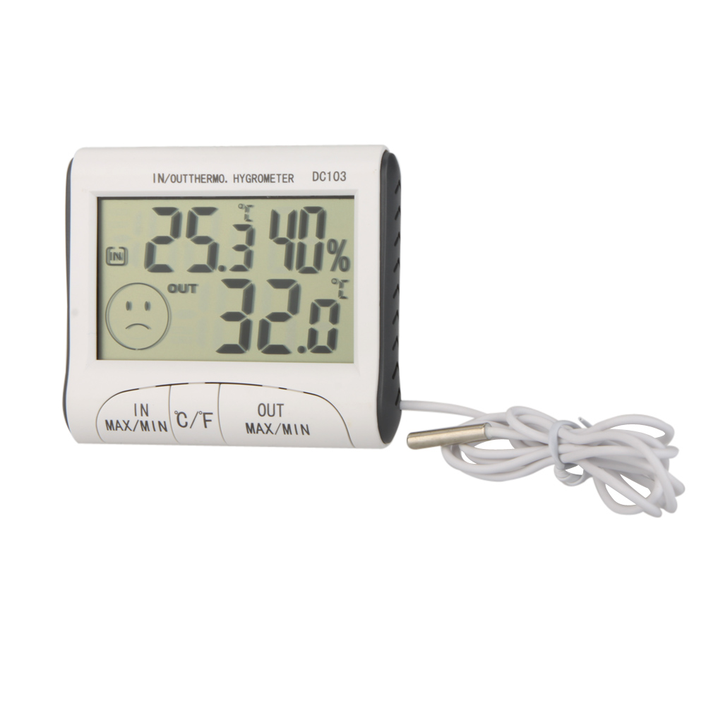 Professional digital termometro Digital Thermometer Hygrometer Meter Humidity Temperature Meter LCD w Wired External Sensor