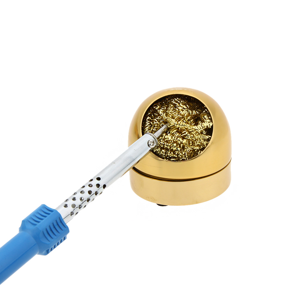 New Golden Soldering Solder Iron Tip Cleaner Metal Wire and Stand Welding Cleaning Tool Great Soldering Accessories