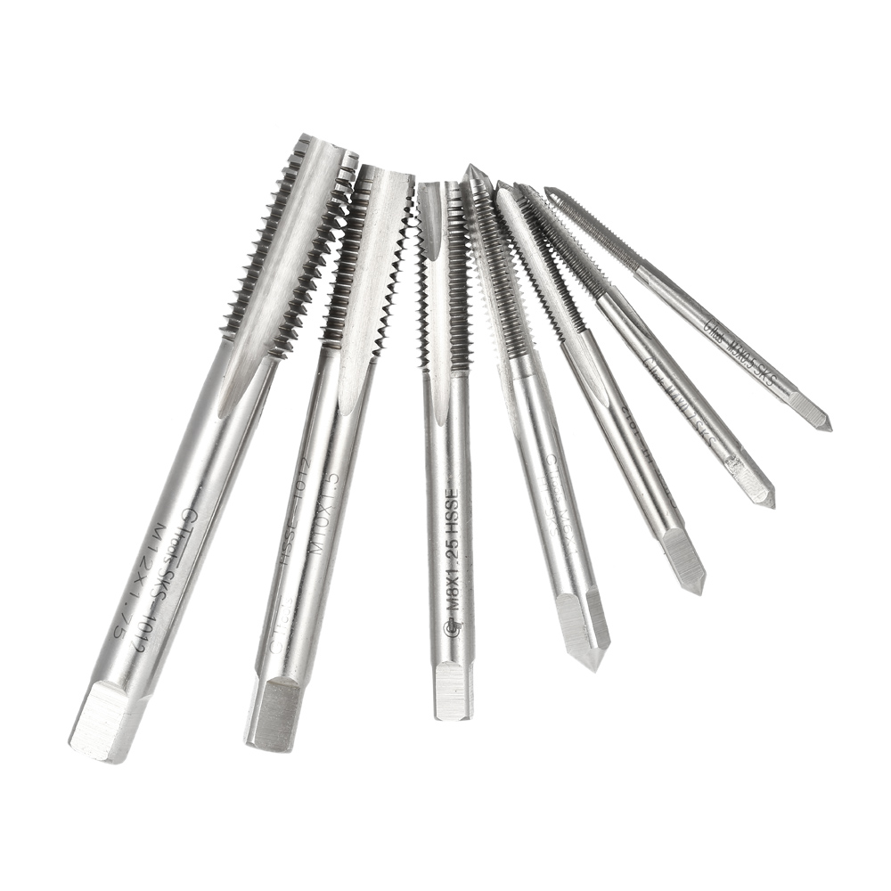 7pcs Drill Hardness Ground HSS High Speed Steel Drill Tap Drill Bits Set for Machine Hand Use M3 M4 M5 M6 M8 M10 M12