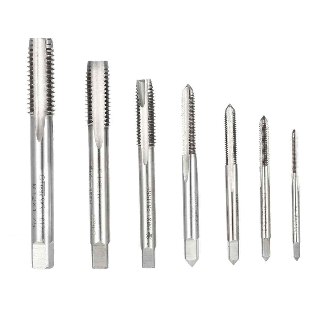 7pcs Drill Hardness Ground HSS High Speed Steel Drill Tap Drill Bits Set for Machine Hand Use M3 M4 M5 M6 M8 M10 M12