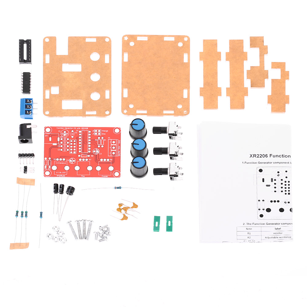 Function Signal Generator DIY Kit Sine Triangle Square Output 1Hz 1MHz Signal Generator Adjustable Frequency Amplitude XR2206