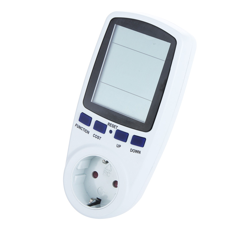 Great Power Meter Wattmeter Wattage Voltage Current Frequency Monitor Analyzer with Power Factor LCD Cost Overload Display 230V