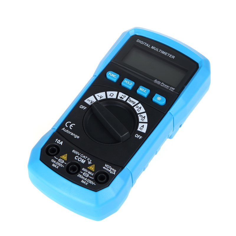 Digital Multimeter DMM DC AC Voltage Current Meter Resistance Diode Tester Temperature Humidity Measurement Continuity Check