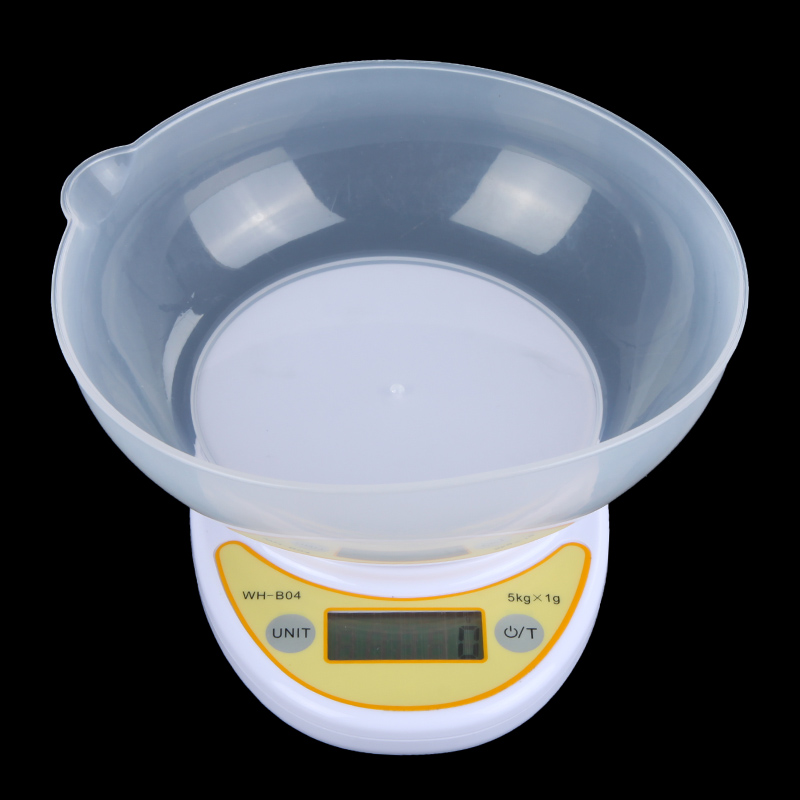 5kg 1g Electronic Kitchen Scale Portable LCD Display Digital Scale Food Parcel Weighing Balance with Bowl