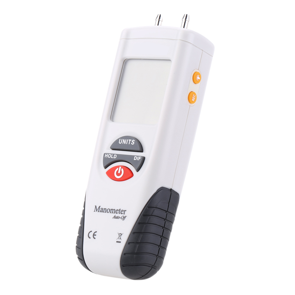 LCD HT 1890 Digital Manometer Air Pressure Meter Pressure Gauges Differential Gauge Kit + Case+Retail Box Data Hold 11 Units