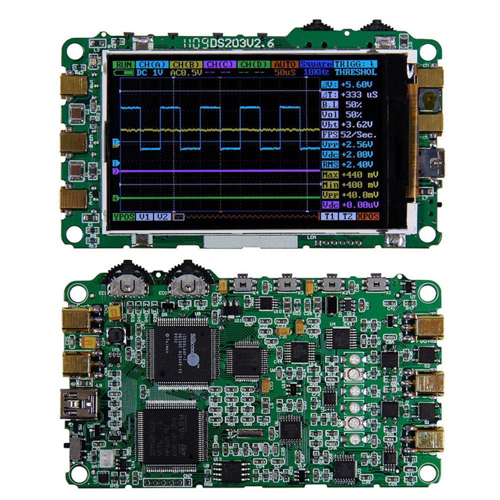 Mini Digital Oscilloscope 4 channel Handhold Oscilloscope USB Interface Full Color TFT Display 8MHz 72MSa s Logic Analyzer