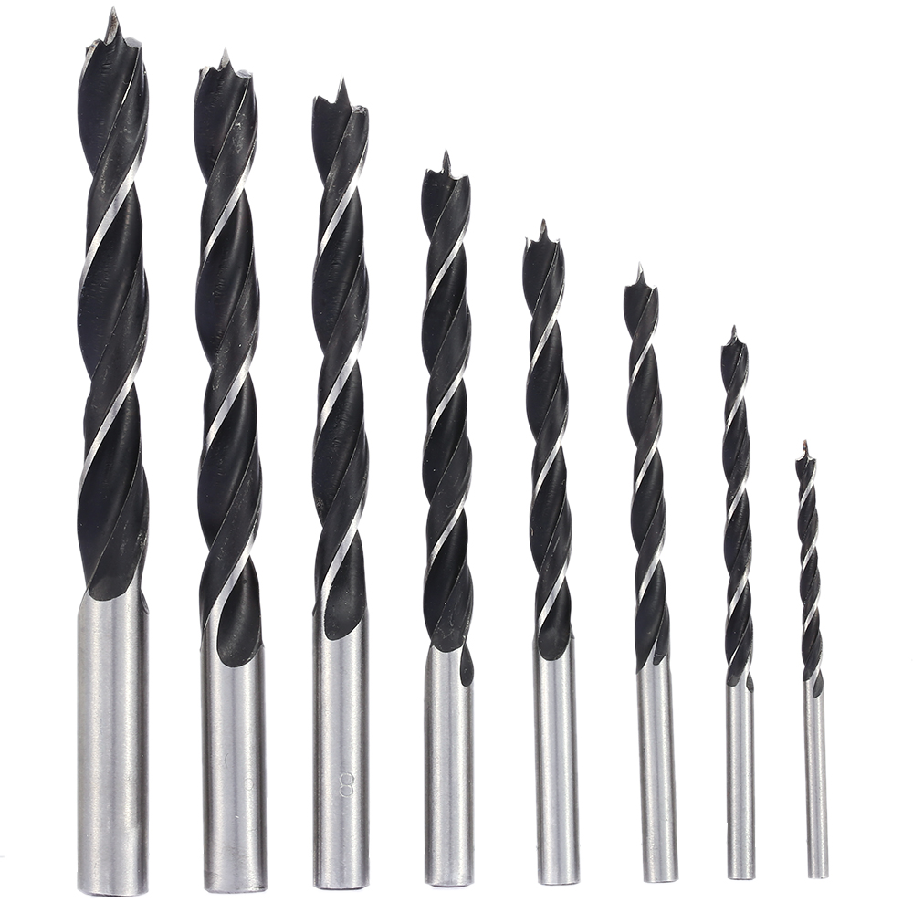 8pcs set 3 10mm Brad Point Wood Drill Bit High carbon Steel Wood Drill Bit Set Three Point Woodworking Drill 3 4 5 6 7 8 9 10mm