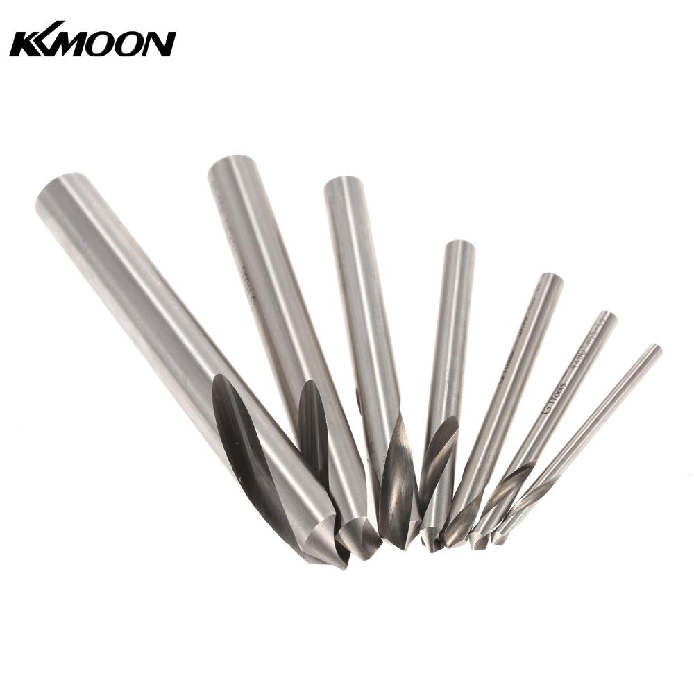 7pcs Drill M42 HSS High Speed Steel Cobalt Spotting Drill Bits Set Round Shank 90 Degree Drilling kits Chamfering Tool