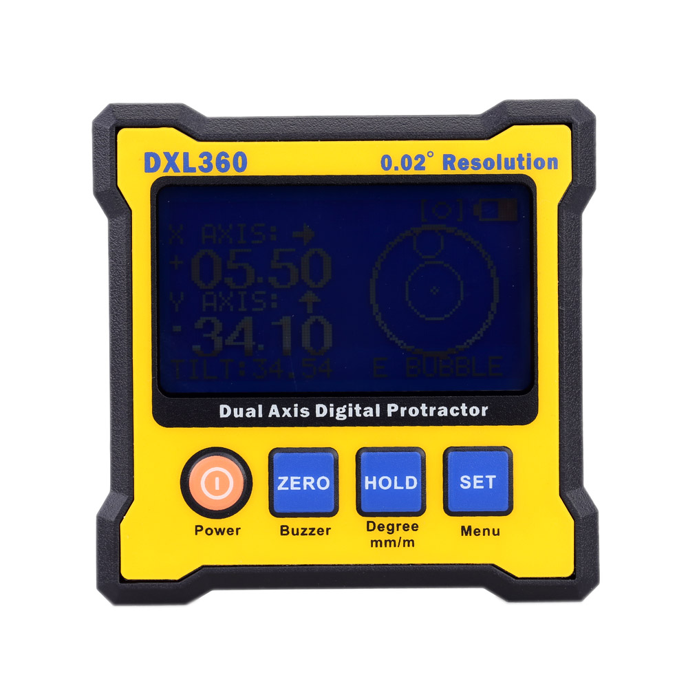 DXL360 High accuracy Dual Axis Digital Angle Protractor Angle meter Dual axis Digital Level gauge with 5 Side Magnetic Base