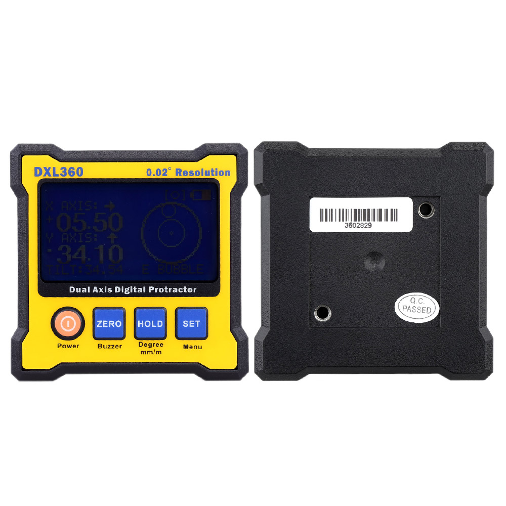 DXL360 High accuracy Dual Axis Digital Angle Protractor Angle meter Dual axis Digital Level gauge with 5 Side Magnetic Base