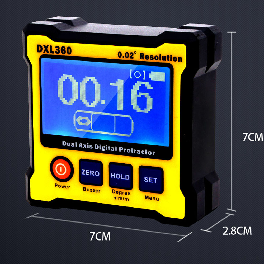 DXL360 High accuracy Dual Axis Digital Angle Protractor Angle meter Dual axis Digital Level gauge with 5 Side Magnetic Base