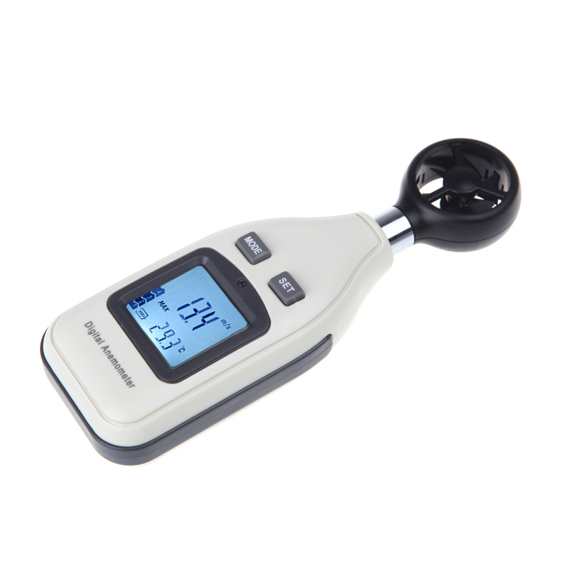 Digital Air Velocity Temperature Anemometer Wind Speed Meter Thermometer LCD Tachometer Motor