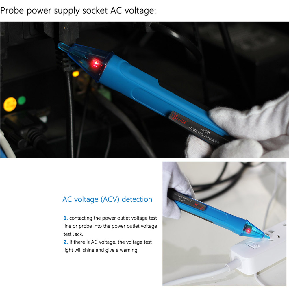 Non contact AC Voltage Test Pencil Portable Voltmeter Electric Volt Tester Detector Voltage Diagnostic tool90 1000V Detection