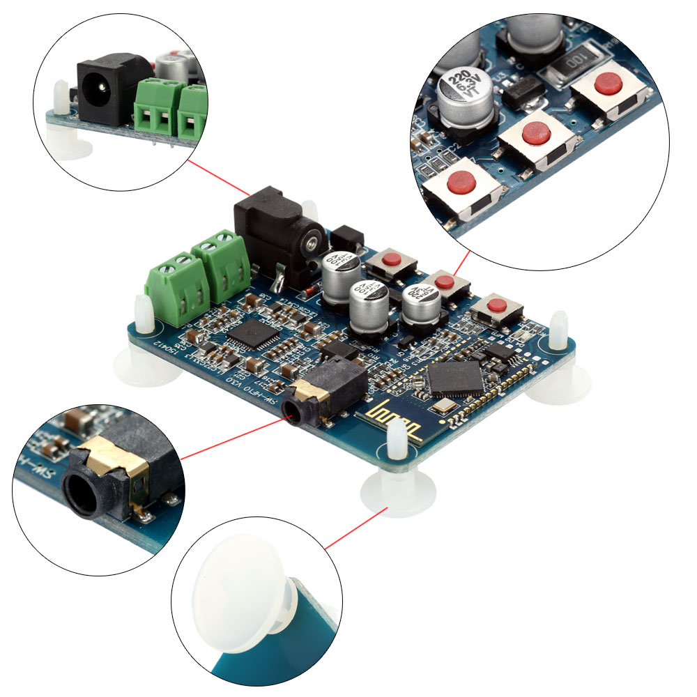 2016 Quality Sound Power Amplifier Board Wireless Bluetooth 4.0 Audio Receiver Board Stereo Digital Amplifier Module 2x10W