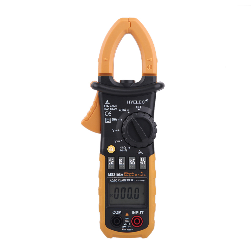 PEAKMETER MS2108A Digital Clamp Meter multimeter electronic diagnostic tool AC DC Current tongs 4000 Counts amperimetro