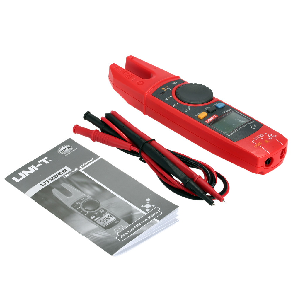 UNI T UT256B True RMS Clamp Meter Digital Fork Meter Multimeter AC DC Volotage Current Resistance Capacitance NCV Test Backlight