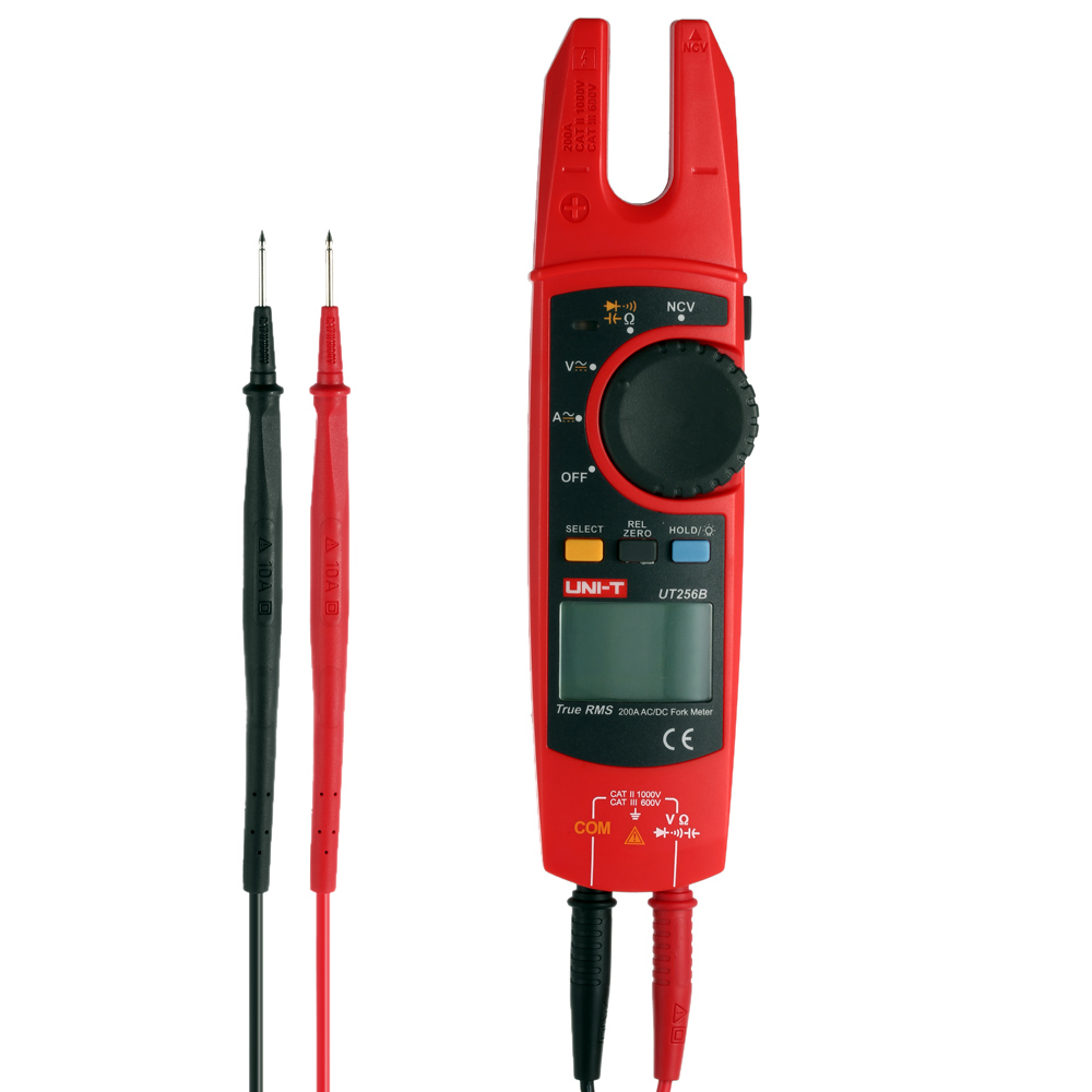 UNI T UT256B True RMS Clamp Meter Digital Fork Meter Multimeter AC DC Volotage Current Resistance Capacitance NCV Test Backlight