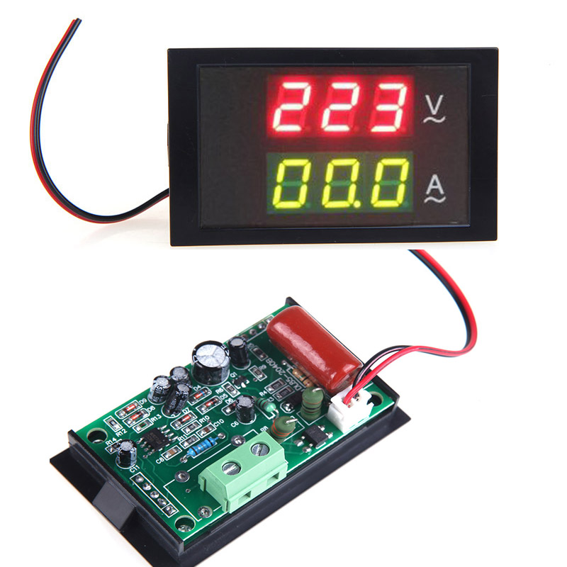 Digital LED Voltmeter Ammeter Voltage Meter with Current Transformer AC80 300V 0 100.0A Dual Display Electronic Diagnostic tool