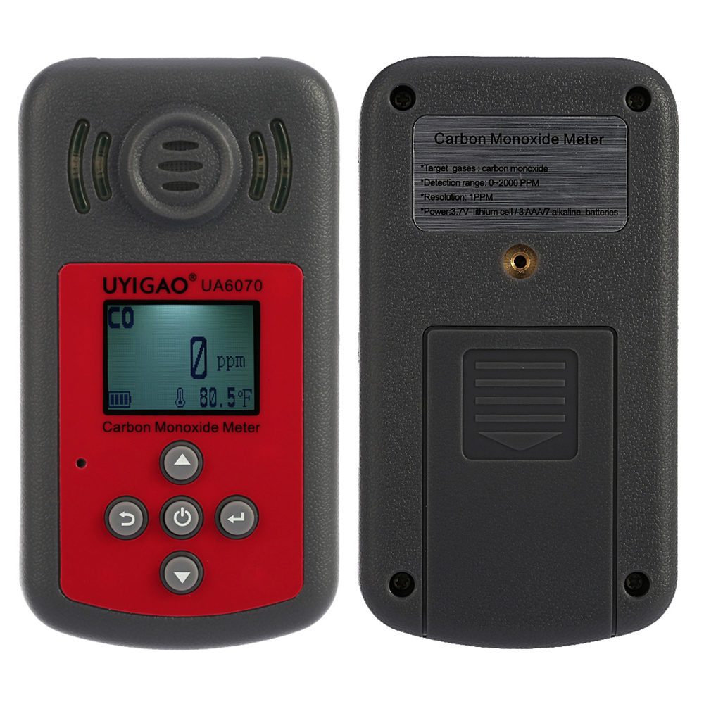 UYIGAO High Precision CO Meter Tester Handheld Carbon Monoxide gas detector Monitor with LCD Display Sound Light Alarm 0 2000ppm