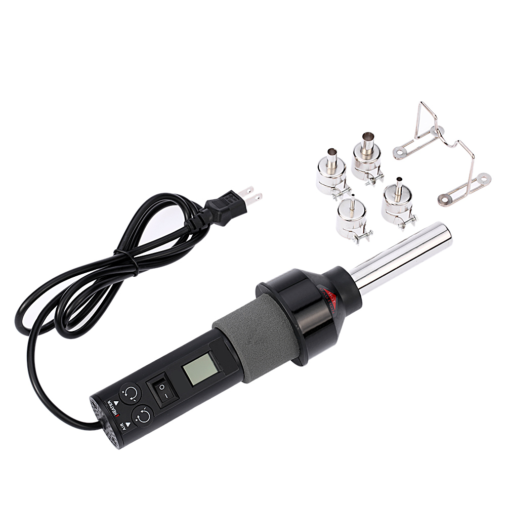 Adjustable Air Gun High Quality heat gun Digital Temperature controlled Heat IC SMD Desolder Tool Set BGA Nozzle AC110V 200W