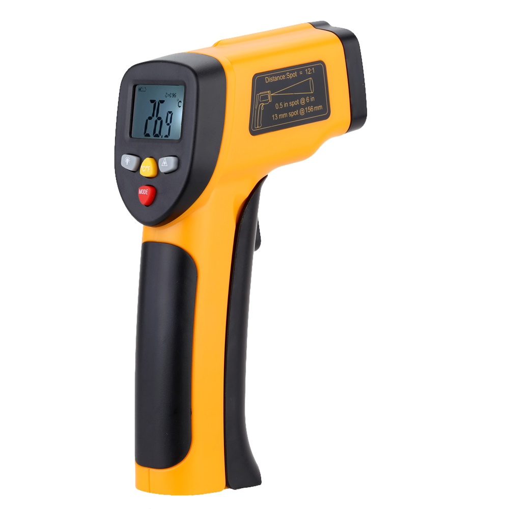 High Precision Non contact IR Digital Infrared Thermometer Temperature Tester Pyrometer Range 55~650C( 58~1202F)