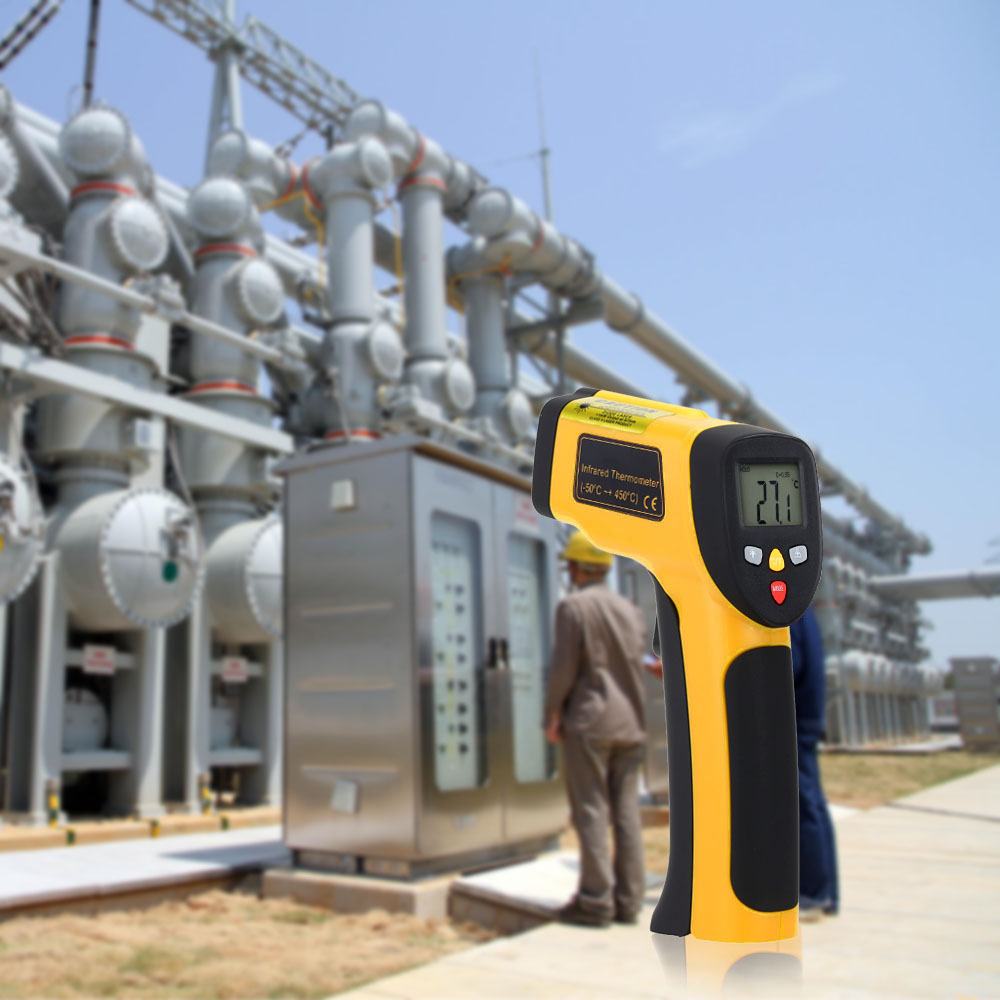 High Precision Non contact IR Digital Infrared Thermometer Temperature Tester Pyrometer Range 55C~450C( 58~842F)