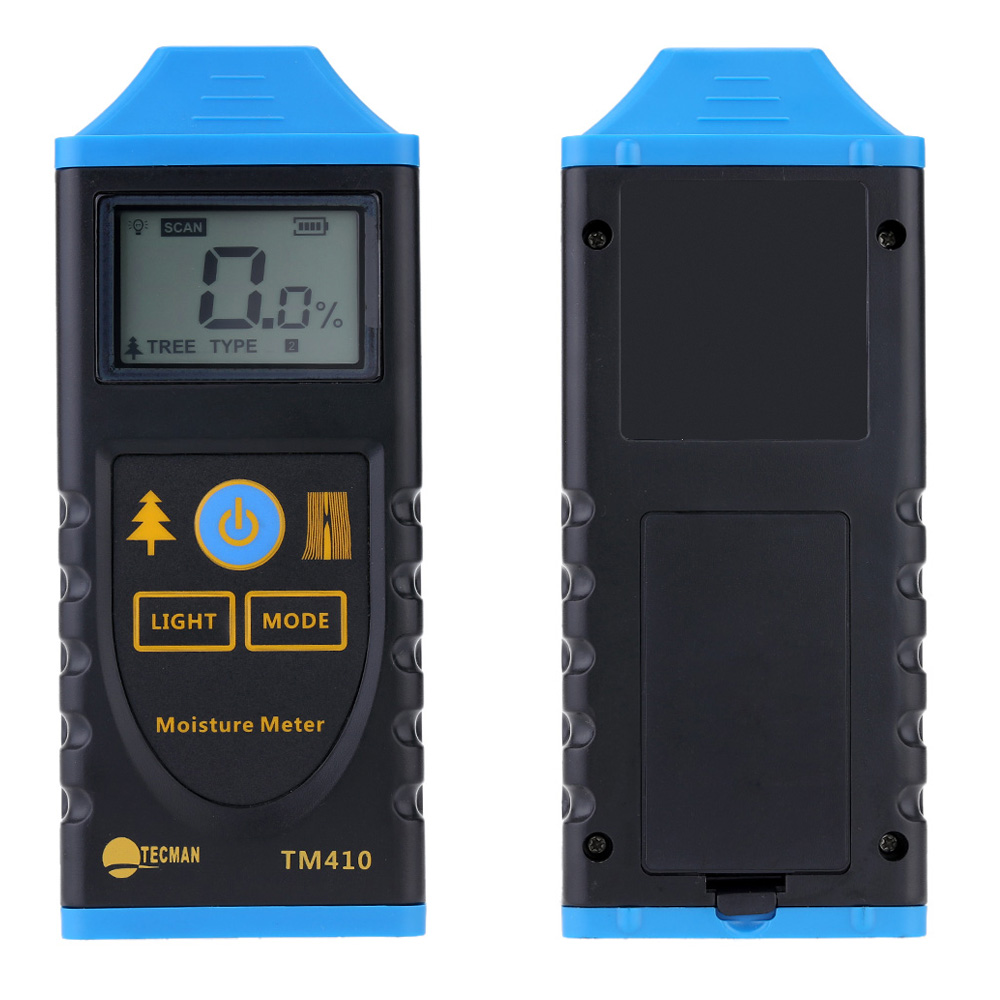 KKMOOM TM410 Professional Digital Wood Moisture Meter LCD Backlight Display Hygrometer Test Probe Humidity Tester