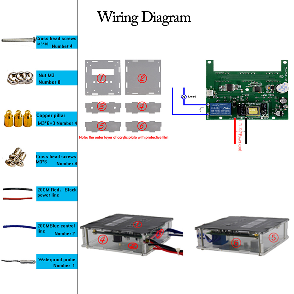 Digital Thermostat Temperature Controller 9C~99C AC110 220V Intelligent DIY Kit Temperature Controller Heating Cooling Control