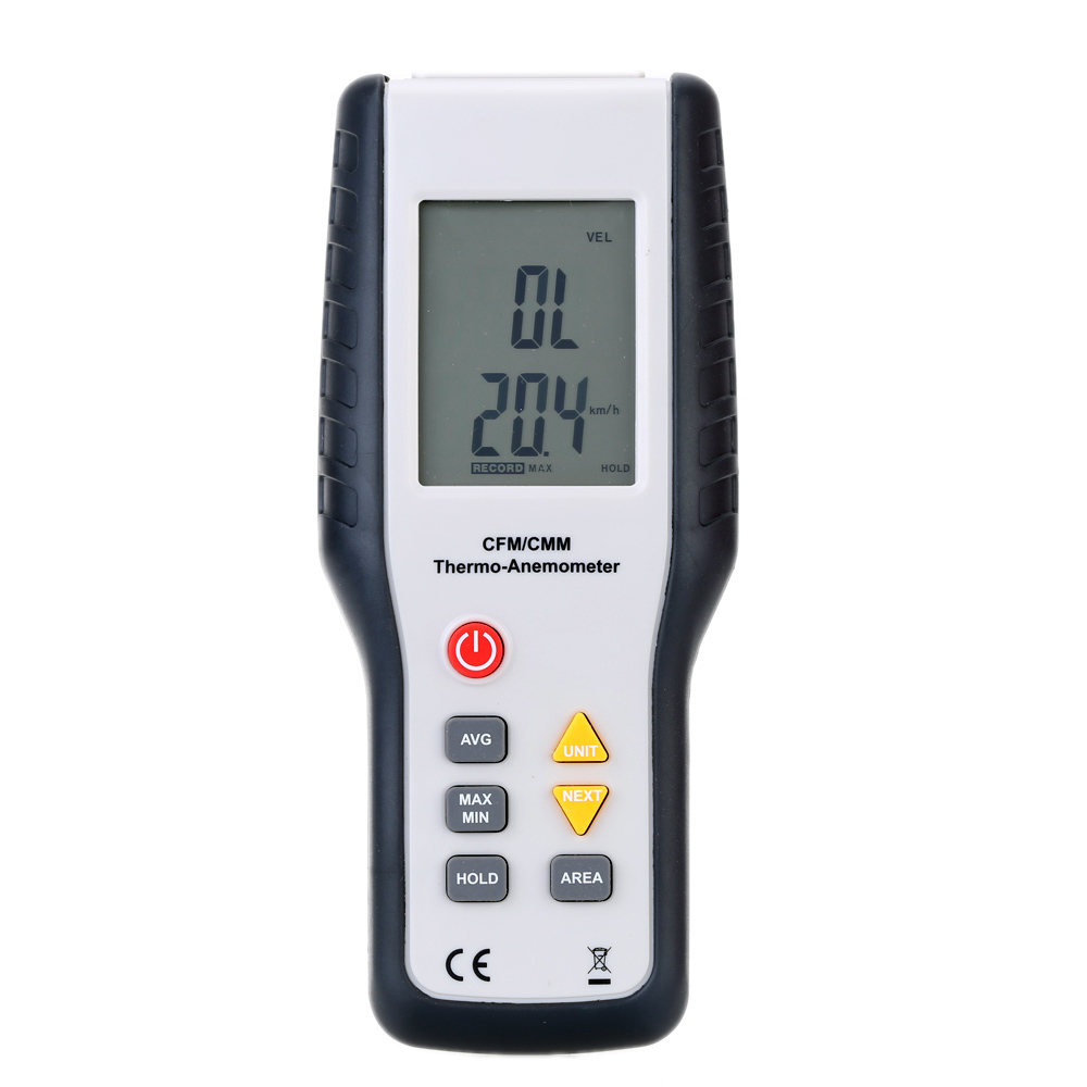 High Sensitive Anemometer LCD CFM CMM Display Wind Speed Anemograph Thermal Thermo Anemometer Infrared Thermometer Measurement