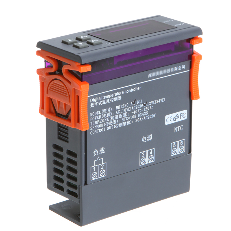 30A 220V Digital Temperature Controller Thermocouple 40 to 120 Degrees Heating Cooling Control Calibration function with Sensor