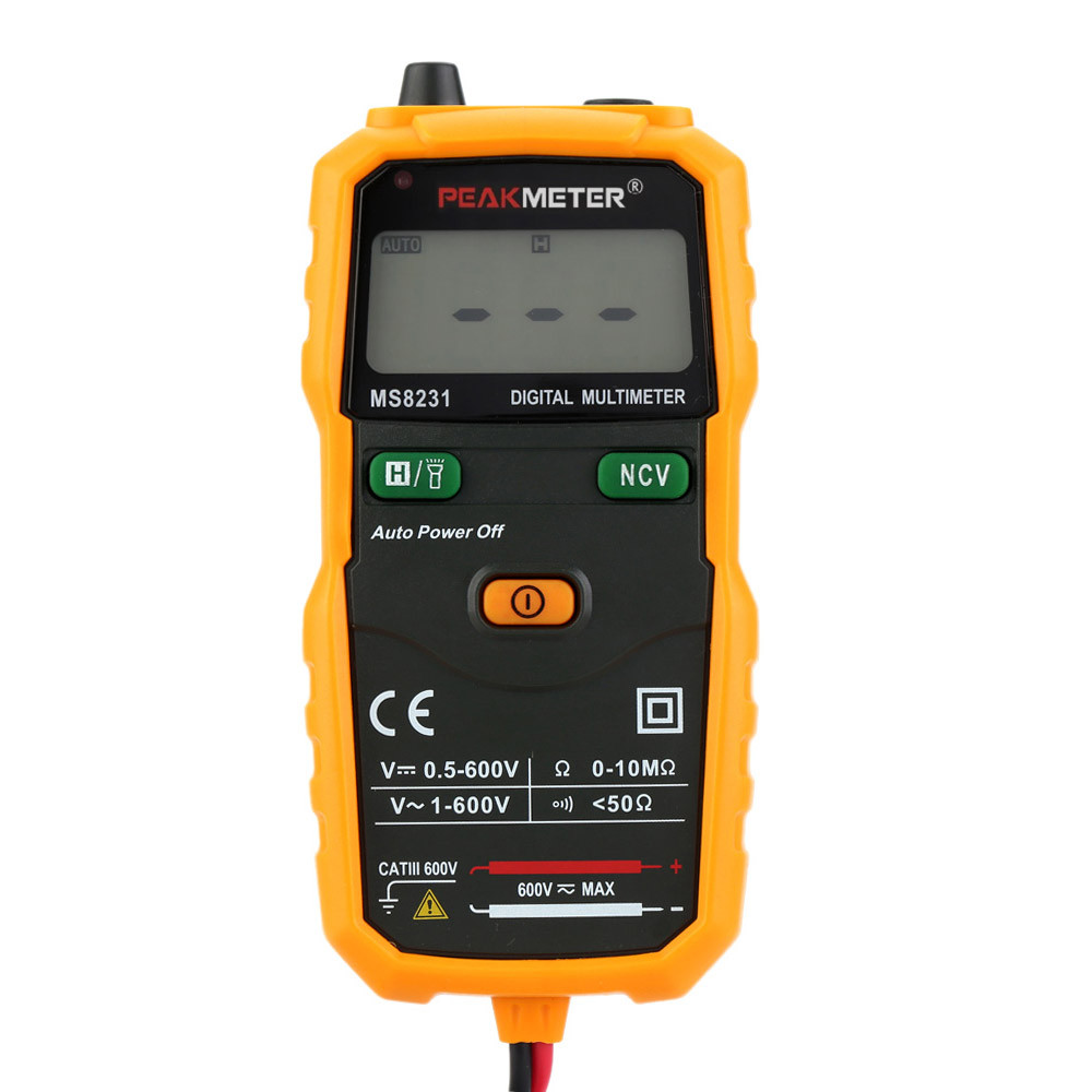 PEAKMETER MS8231 Portable Mini Auto Digital Multimeter AC DC Voltage Resistance Continuity Measurement