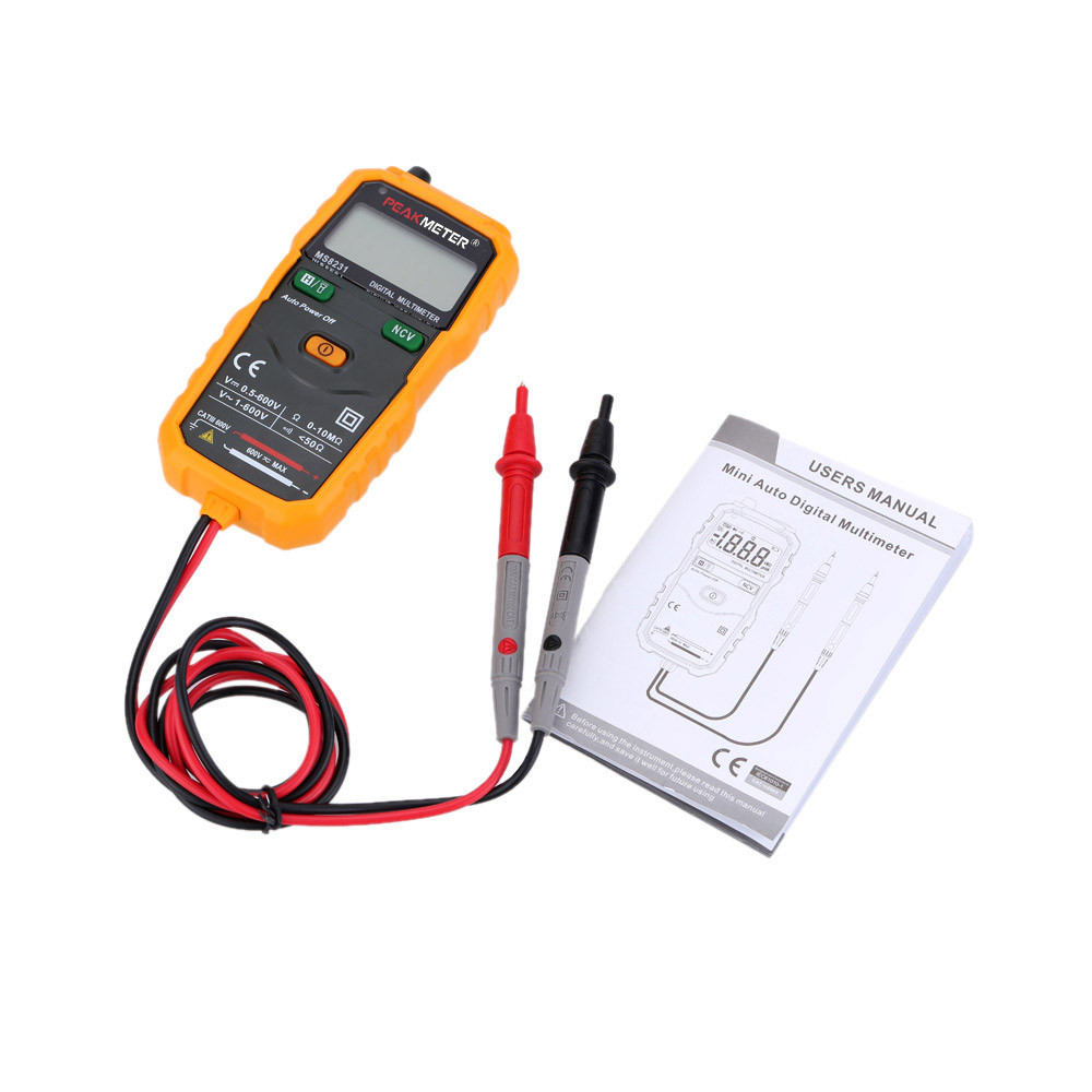 PEAKMETER MS8231 Portable Mini Auto Digital Multimeter AC DC Voltage Resistance Continuity Measurement