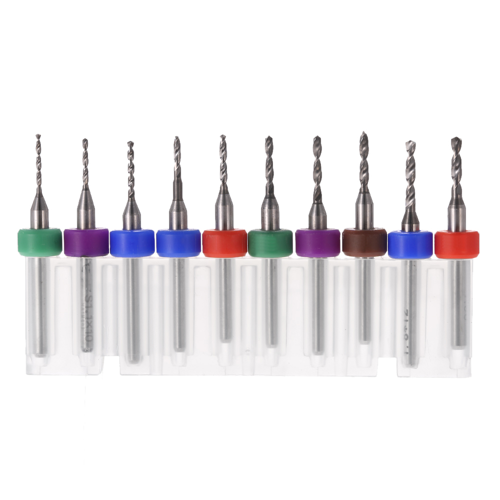 10pcs drill bit set Tungsten Carbide Micro drill bit Set Engraving Tools for PCB hand drill tools 1.0 1.9mm
