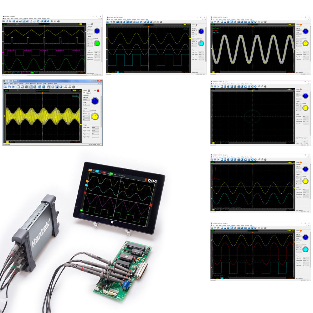 Hantek 6104BC Professional PC USB Digital Storage Virtual Oscilloscope 70MHz 100MHz 4 Independent Analog Channels 1GSa s