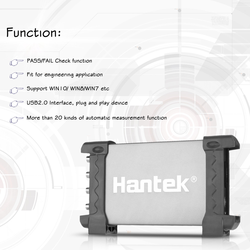 Hantek 6104BC Professional PC USB Digital Storage Virtual Oscilloscope 70MHz 100MHz 4 Independent Analog Channels 1GSa s