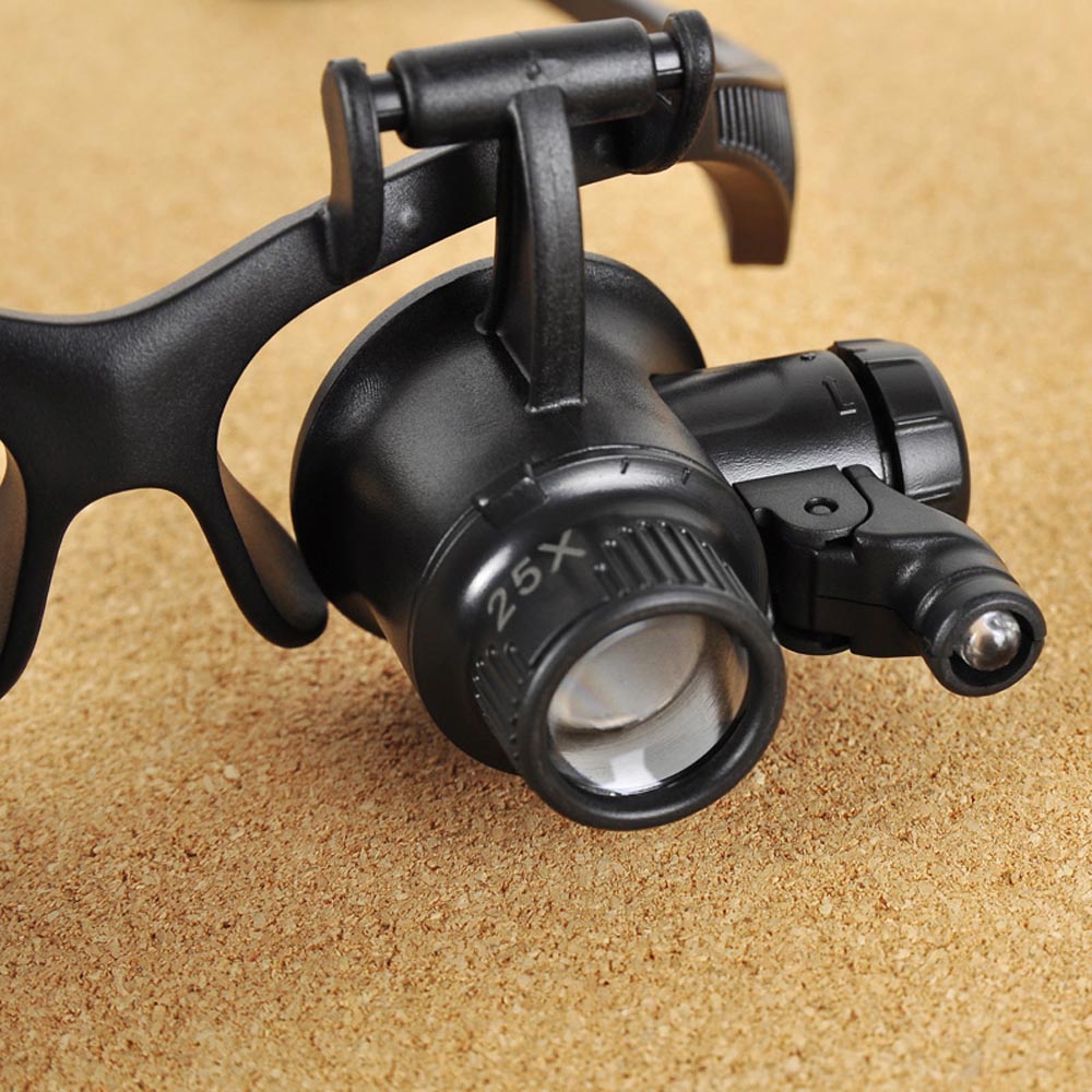10X 15X 20X 25X Portable Eyewear Magnifier Magnifying Glass with LED Light Folding Watch Repair Glasses Loupe Optical Instrument