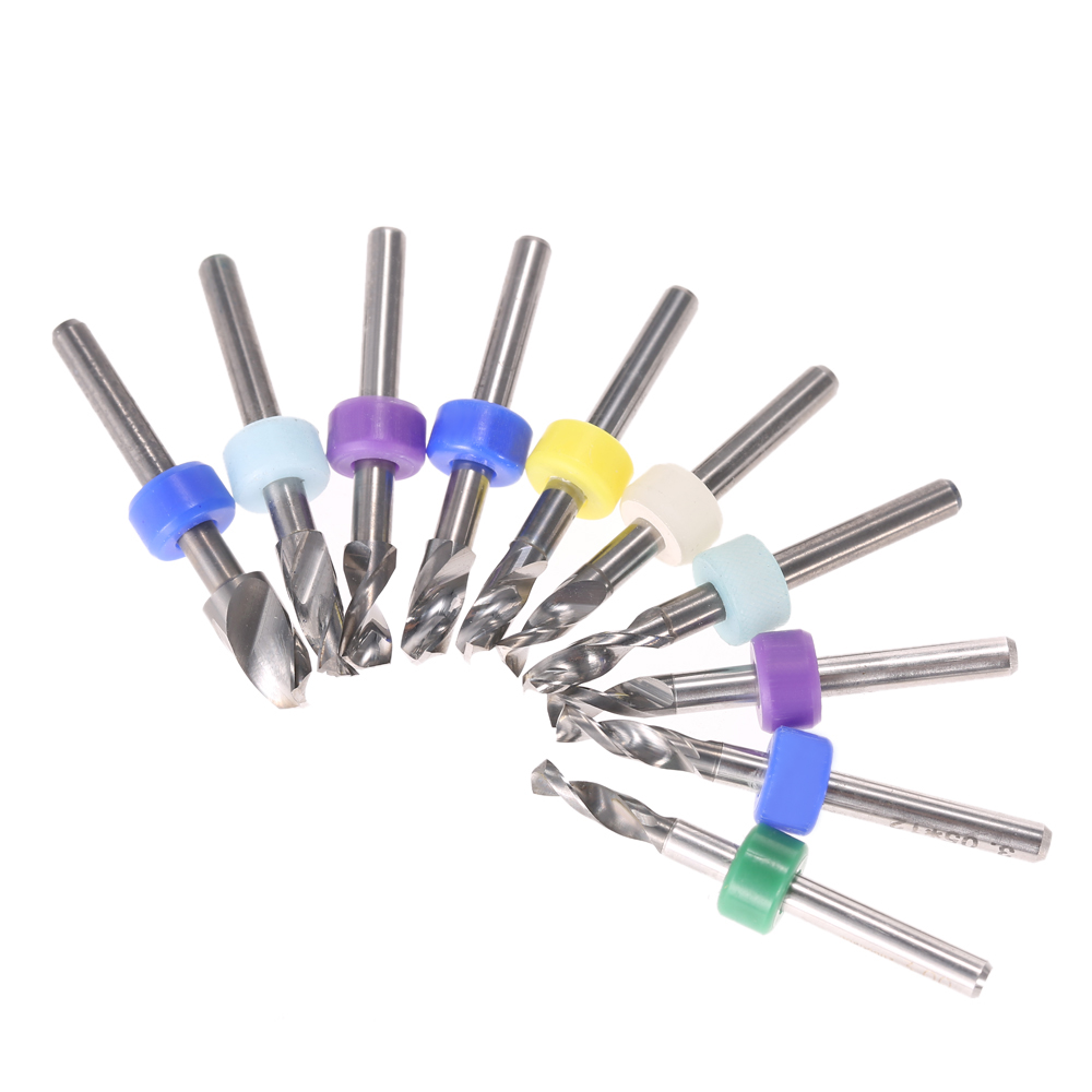 10pcs Micro Mini Twist Drill Bits Set PCB Print Circuit Board Tungsten Carbide Engraving Tool for PCB Circuit Board 3.0 5.55mm